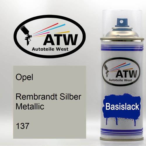 Opel, Rembrandt Silber Metallic, 137: 400ml Sprühdose, von ATW Autoteile West.